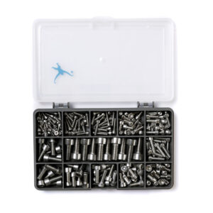 A selection of A2-70 Allen socket cap head machine screws / bolts. Supplied in a sturdy, recycled plastic compartment box and assembled with pride in the UK.