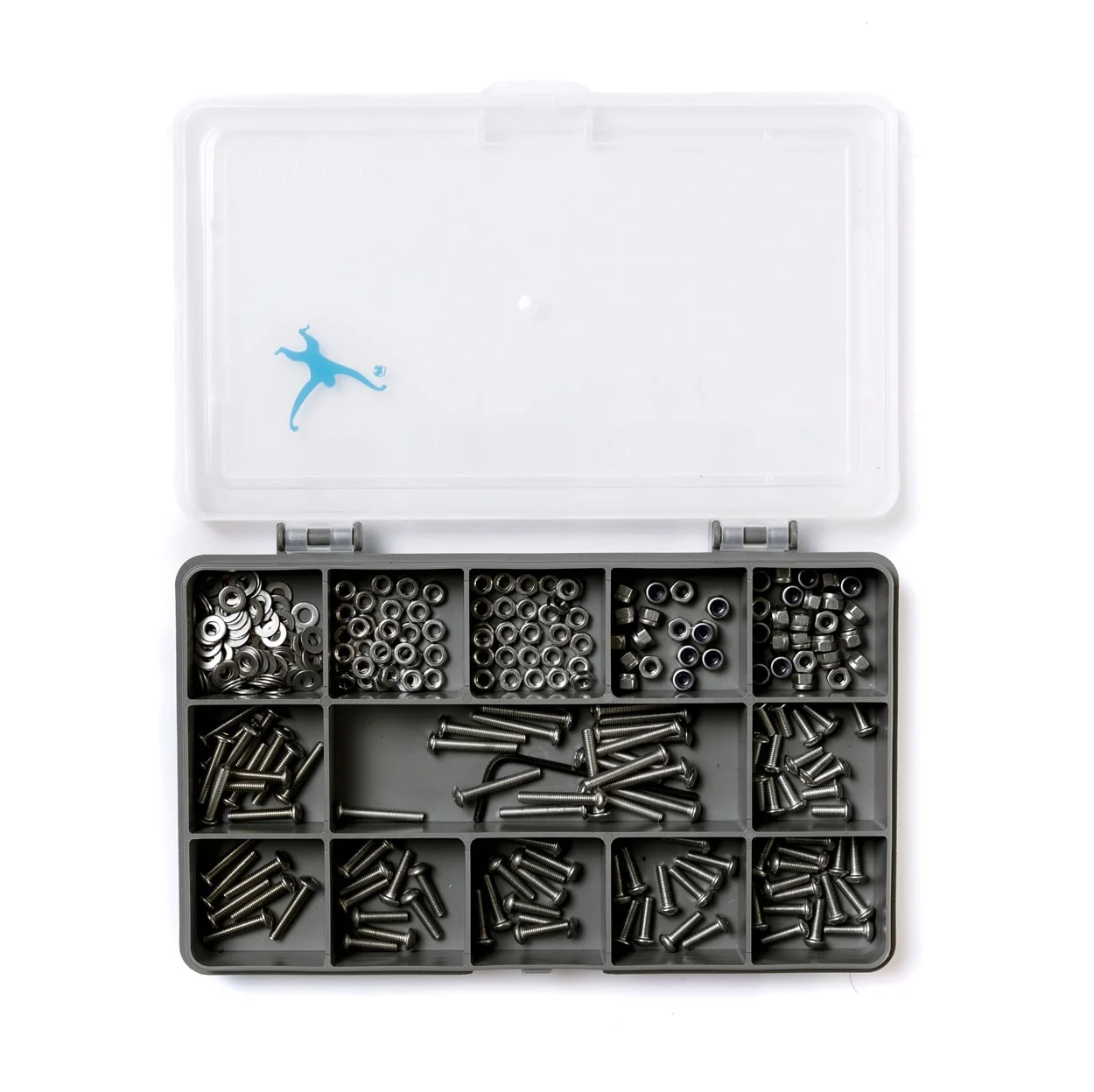 M3 Socket Button Screw, Nut, Washer & Key Kit. A2 Stainless Steel. 300-Pieces. ISO 7380