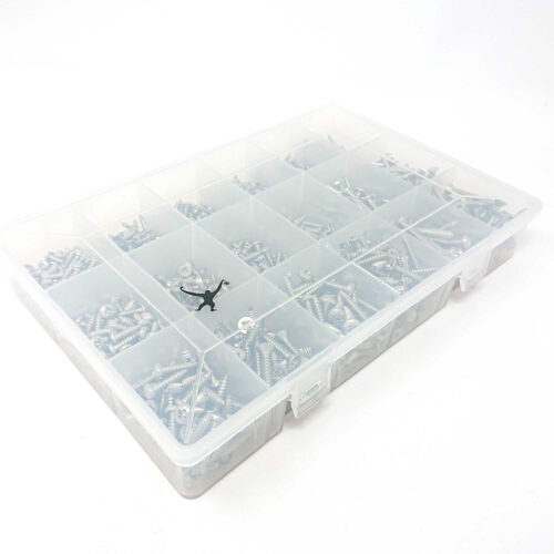 1000 Assorted Self-Tapping Screws | Pan-Head and Countersunk-Head | No.4, No.6, No.8 and No.10 | A2-70 Stainless Steel