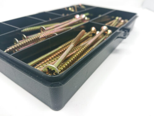 Wood-Screw Set - Pozi Drive |Zinc & Yellow Plate - 300 Pieces